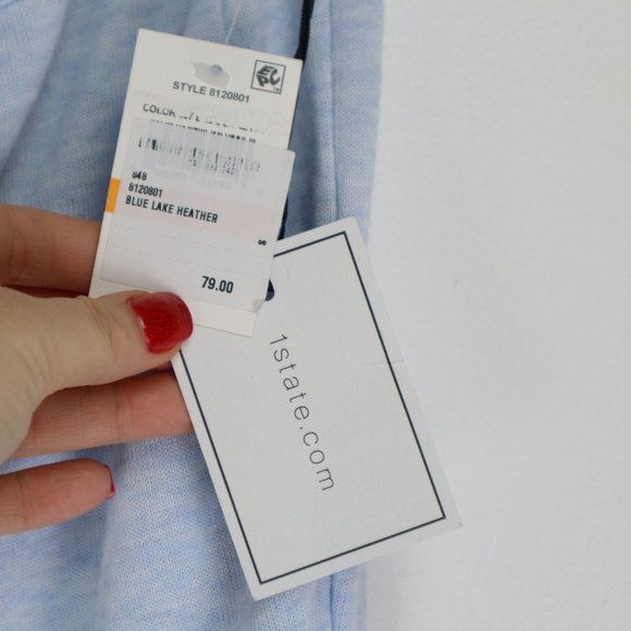 1.STATE Size Small Cozy Knit Joggers Pants Pale Blue - Picture 6 of 8